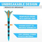 100 Pack 3-1/4" Durable Plastic Golf Tees