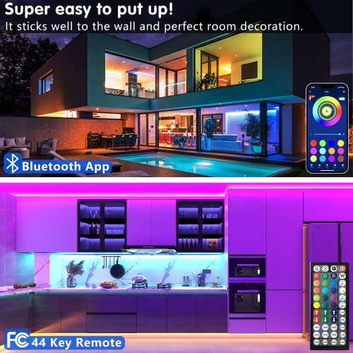 Smart Color Changing LED Strip Lights with Bluetooth Sync