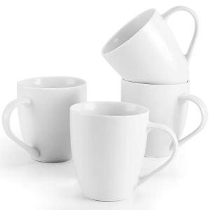 White Ceramic Coffee Mugs Set of 4, 16oz