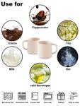 Beige Ceramic Coffee Mugs Set - 16 oz