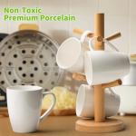 White Ceramic Coffee Mugs Set of 4, 16oz