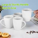 White Ceramic Coffee Mugs Set of 4, 16oz