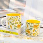 16 oz Pretty Vintage Ceramic Coffee Mugs, 2-Pack