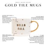 Hello Fall Novelty Coffee Mug with Gold Handle