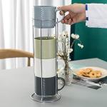 Stackable Porcelain Coffee Mug Set with Stand