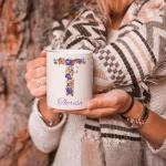 Personalized Ceramic Coffee Mugs with Initial Monogram