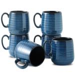 Set of 6 Large Handle Ceramic Coffee Mugs