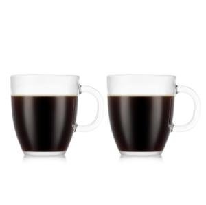 Bodum Bistro Coffee Mug Set, 12 oz, Clear