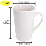 Belinlen 16 OZ White Ceramic Coffee Mug Set