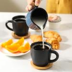 Set of 6 Black Cappuccino and Latte Mugs