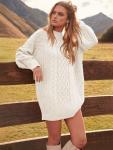 Cozy Oversized Cable Knit Sweater Dress