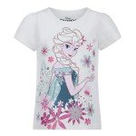 Disney Frozen Little Girls T-Shirt Pack, Off White/Turq/Coral