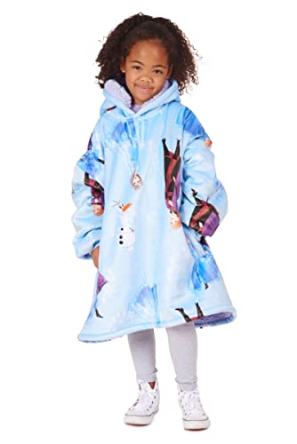 Frozen Blue Oversized Girls' Pullover Hoodie