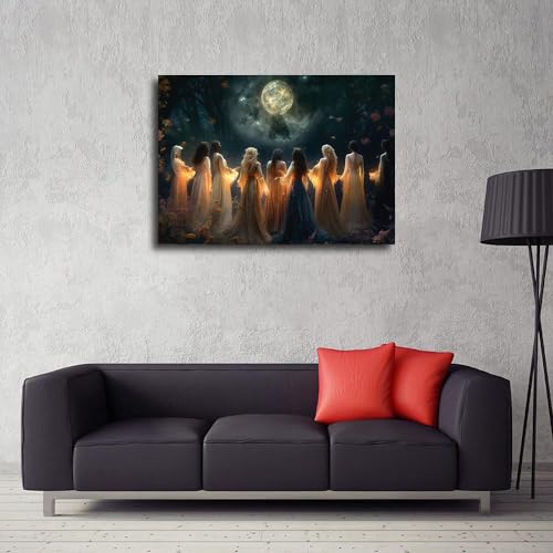 Mystical Moon Calling Witch Wall Art Print