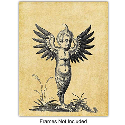 Gothic Mythical Creatures Wall Art Prints Set
