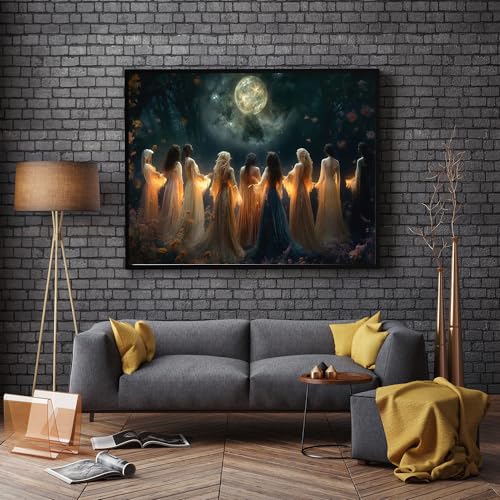 Mystical Moon Calling Witch Wall Art Print