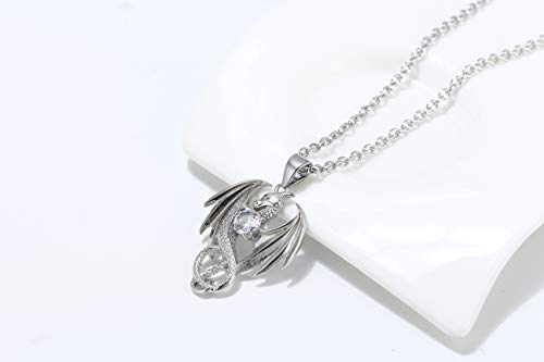 Mythical Dragon Pendant Necklace in Stainless Steel