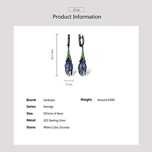 Mythical Tulip Dangle Earrings in Sterling Silver