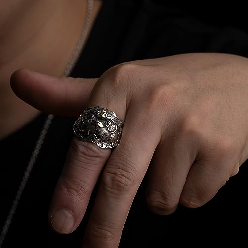 Adjustable 925 Silver Chinese Pixiu Feng Shui Ring