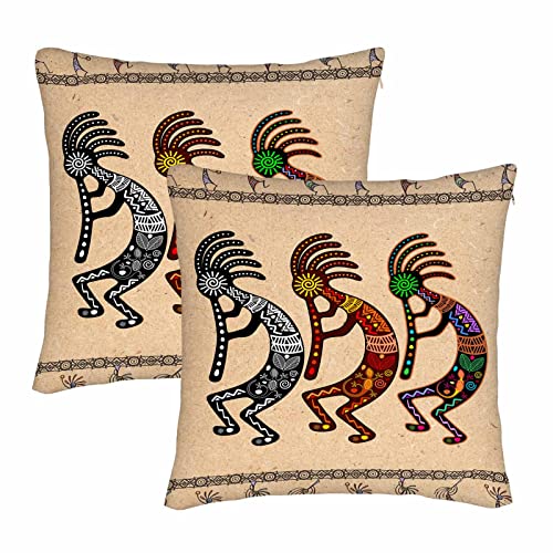 Kokopelli Mythical Throw Pillow Cover Set of 2
