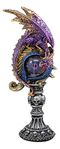 Purple Twilight Dragon on Alchemy Skull Figurine