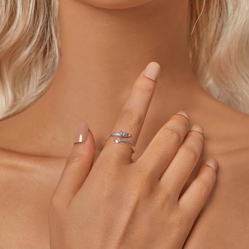 Dainty Silver Dragon Wrap Ring for Women