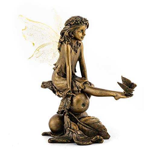 Fairy and Butterfly Hand-Painted Mythical Statue