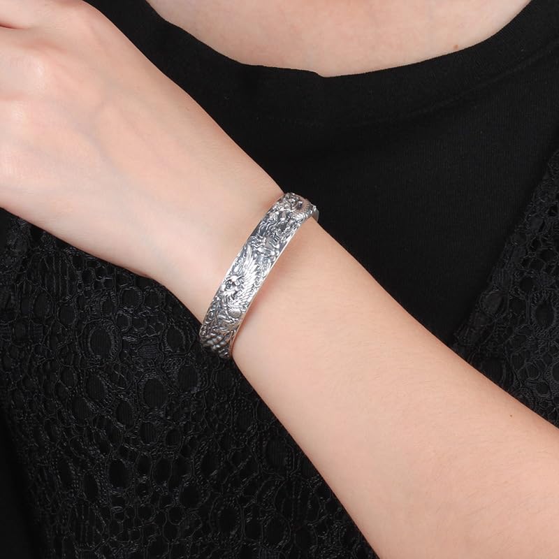 Dragon & Phoenix Sterling Silver Feng Shui Bracelet