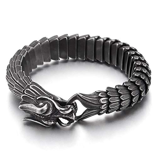 Dragon Link Chain Bracelet with Vintage Metal Finish
