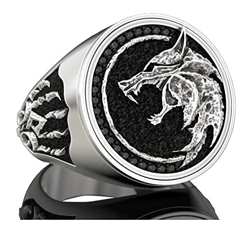 Punk Wolf Head Stainless Steel Ring for Men