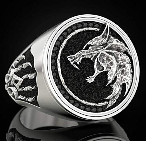 Punk Wolf Head Stainless Steel Ring for Men