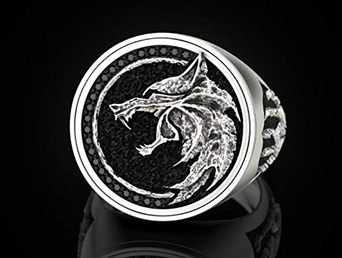 Punk Wolf Head Stainless Steel Ring for Men