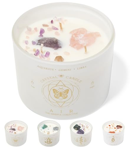 Zodiac Crystal Candle: Aquarius, Gemini, Libra 12oz