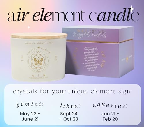 Zodiac Crystal Candle: Aquarius, Gemini, Libra 12oz