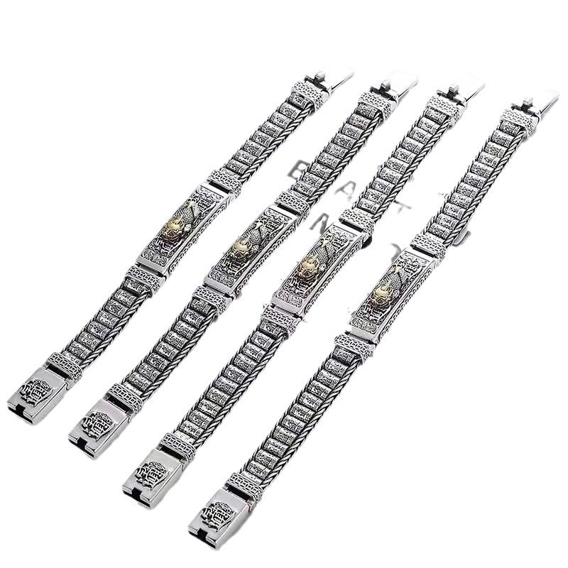 Pixiu Sterling Silver Feng Shui Bracelet for Luck