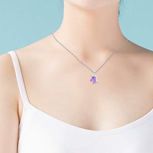 Mythical Purple Unicorn Crystal Pendant Necklace
