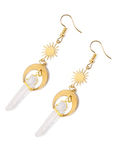 Gothic Boho Sun and Moon Celestial Earrings