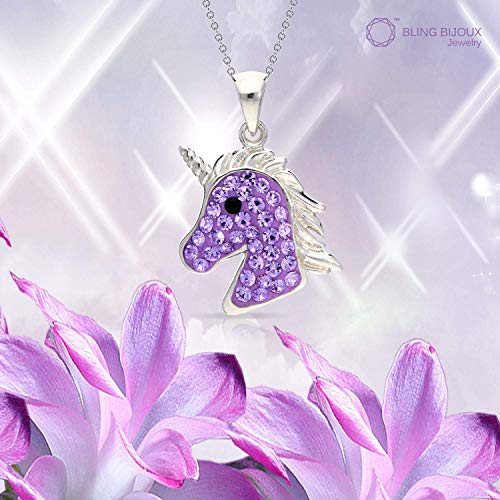Mythical Purple Unicorn Crystal Pendant Necklace