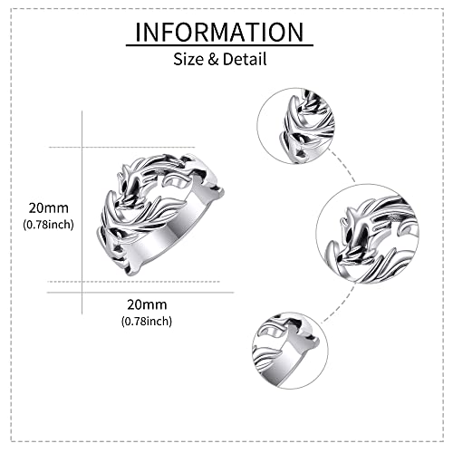 Adjustable 925 Silver Gothic Dragon Ring for All