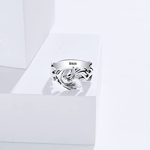 Adjustable 925 Silver Gothic Dragon Ring for All