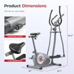 Sunny Health & Fitness Essential Magnetic Resistance 2-in-1 Cross Trainer Elliptical Bike, with Digital Performance Monitor, Optional Bluetooth with Exclusive SunnyFit App - SF-E322004