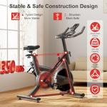 Wenoker Exercise Bike for Home – 350LB Indoor Cycling Bike, Low Noise Stationary Spin Bike with App Sync, Adjustable Seat, LCD Monitor, Smooth & Quiet for Cardio Workout