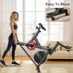Wenoker Exercise Bike for Home – 350LB Indoor Cycling Bike, Low Noise Stationary Spin Bike with App Sync, Adjustable Seat, LCD Monitor, Smooth & Quiet for Cardio Workout