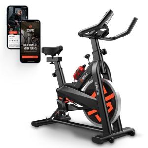 SQUATZ Stationary Cycling Bike Exerciser w/ Comfortable Seat Cushion, Digital