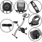 Folding Stationary Upright Indoor Cycling Exercise Bike with LCD Monitor