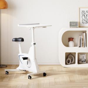 FLEXISPOT 3-IN-1 Exercise Bike, Indoor Cycling Bike w/2D Desktop, 300LBS