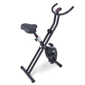Folding Stationary Cycle Upright Indoor Cycling Exercise Bike with LCD Monitor
