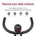 Folding Stationary Cycle Upright Indoor Cycling Exercise Bike with LCD Monitor