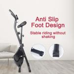 Folding Stationary Cycle Upright Indoor Cycling Exercise Bike with LCD Monitor