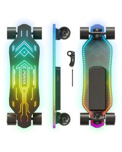 Electric Skateboard with RGB LED & 350W Motor, 27" Eboard with Remote, 4 Riding Modes, Max 10Mph & 10 Miles Range, LED Light-Up Electric Skateboards for Beginners and Teens
